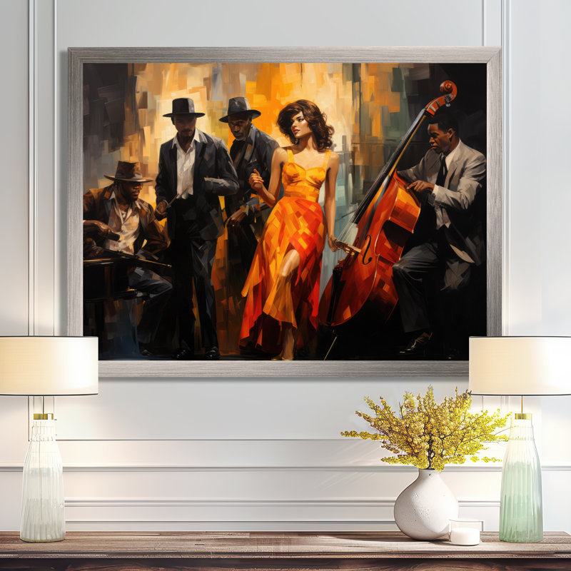 Art afro-américain Spirit I - reproductions d'art sur toile, Cadre photo unique, H 12 po x l 20 po, Argent argent