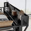 Lit mezzanine avec escalier, lit mezzanine en métal avec étagères de rangement pour ados