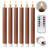Fluted Ribbed Grooved LED Flameless Taper Candles, Remote, On/Off Button, Battery Operated, 6 Pack-878360795