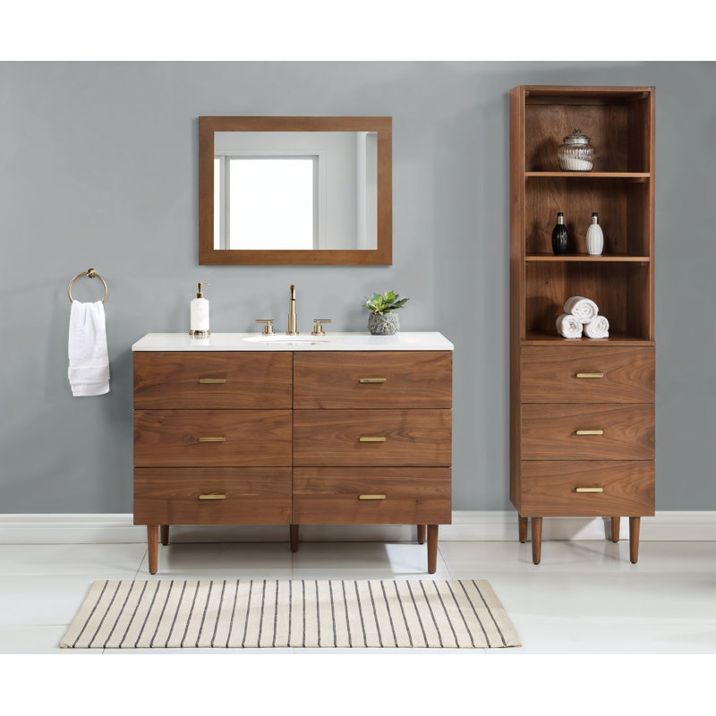 Dondi Solid Wood Freestanding Linen Cabinet