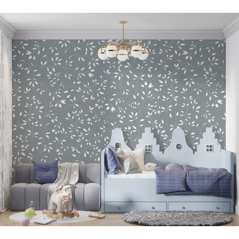 Premium Peel & Stick Wall Mural - Botanical Leaf Pattern, 96" L x 120" W