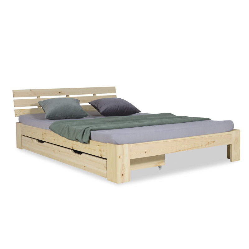 Noille European Double (140 x 200cm) Bed, Nature