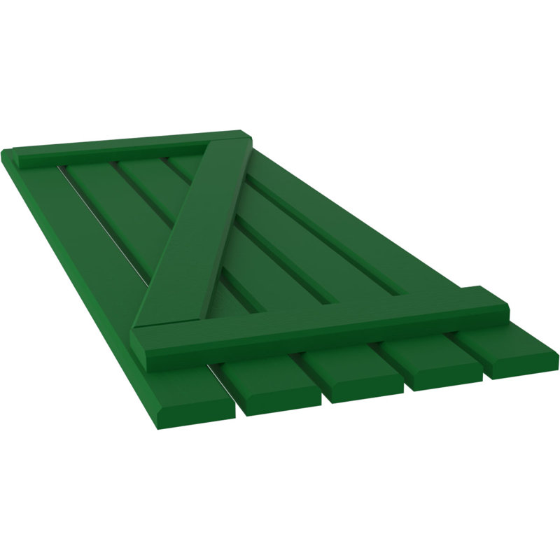 Volets de planche-n-lattes avec barre en Z (par paire) Americraft (2 lattes), Vert Guignet, 19 1/2", 38"