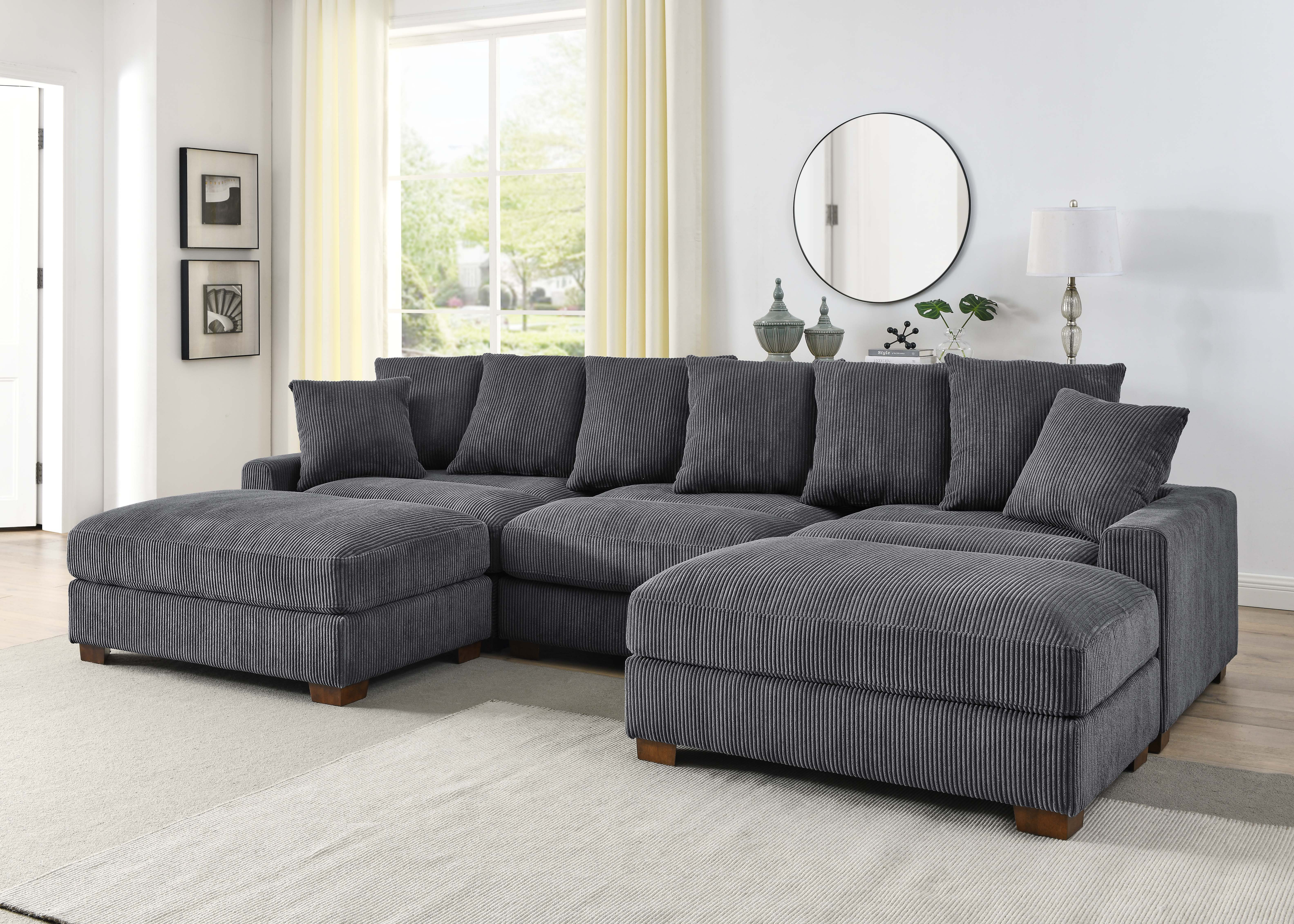 Wade Logan® Ashira 5 - Piece Corduroy Sectional & Reviews