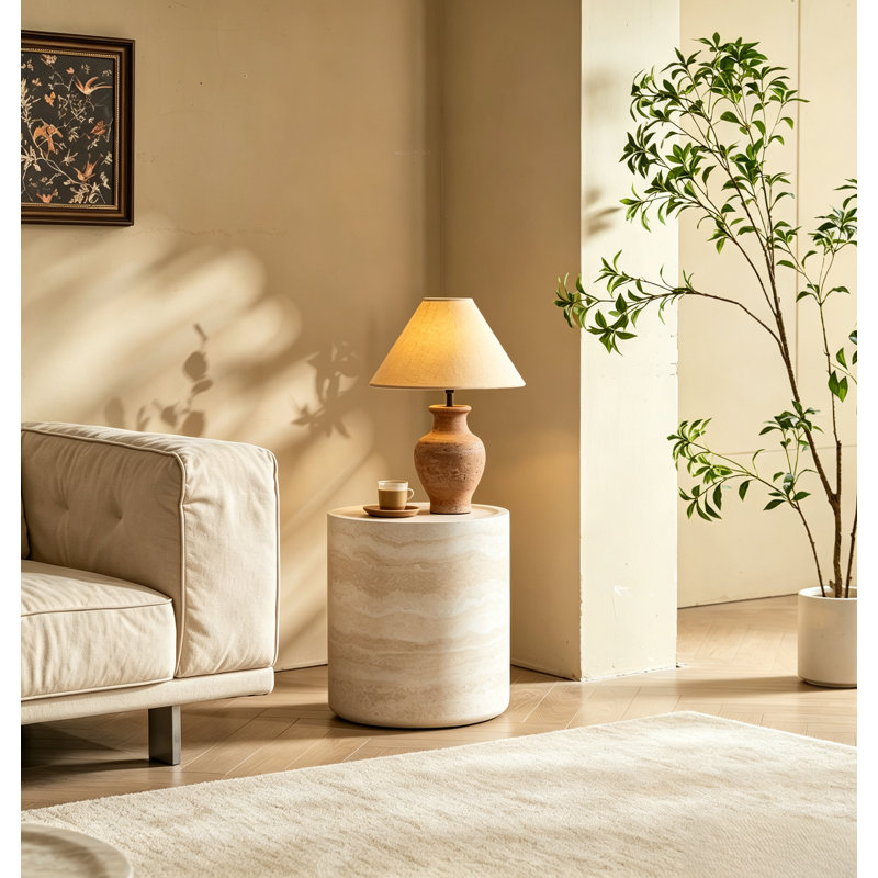 Faux Stone Side Table