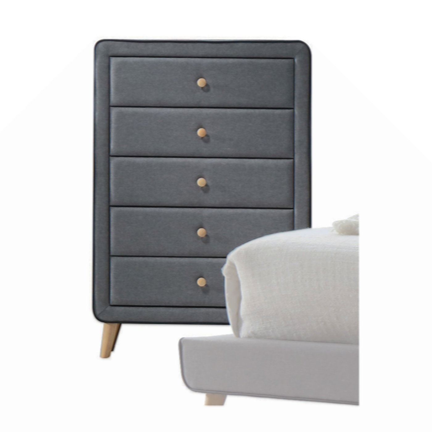 Valda Light Gray Fabric Chest main image 0