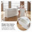 Meuble-lavabo avec un bureau en forme de L, une surface de travail spacieuse et un rangement profond, parfait pour les chambres à coucher et les garde-robes