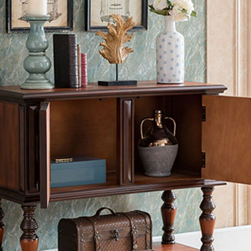 Buffet décoratif 2 portes Smajo, Brun / beige