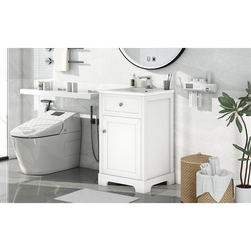 Meuble-lavabo élégant avec lavabo offrant beaucoup de rangement et un design moderne