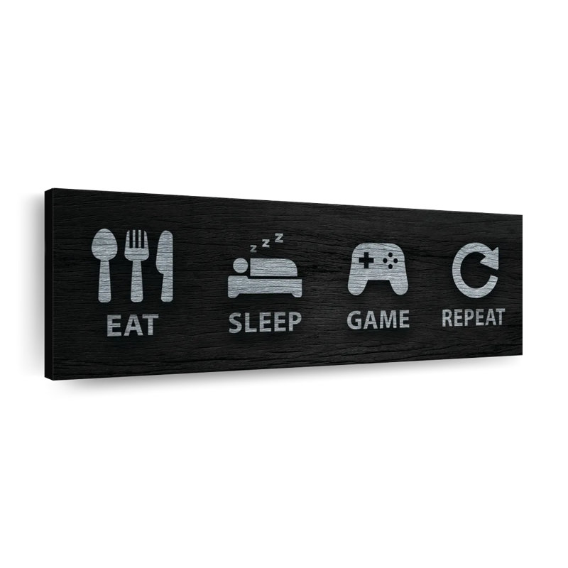 Manger, dormir, jeu, répétition des icônes, H 8 po x l 24 po x P 1 po