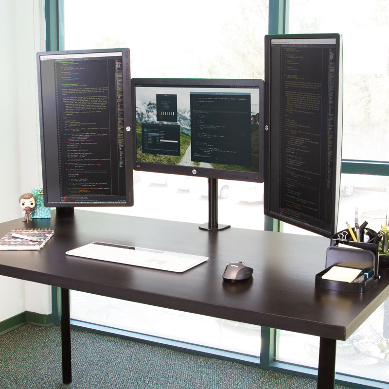 Full Motion Triple Monitor Universal 3 Desk Mount