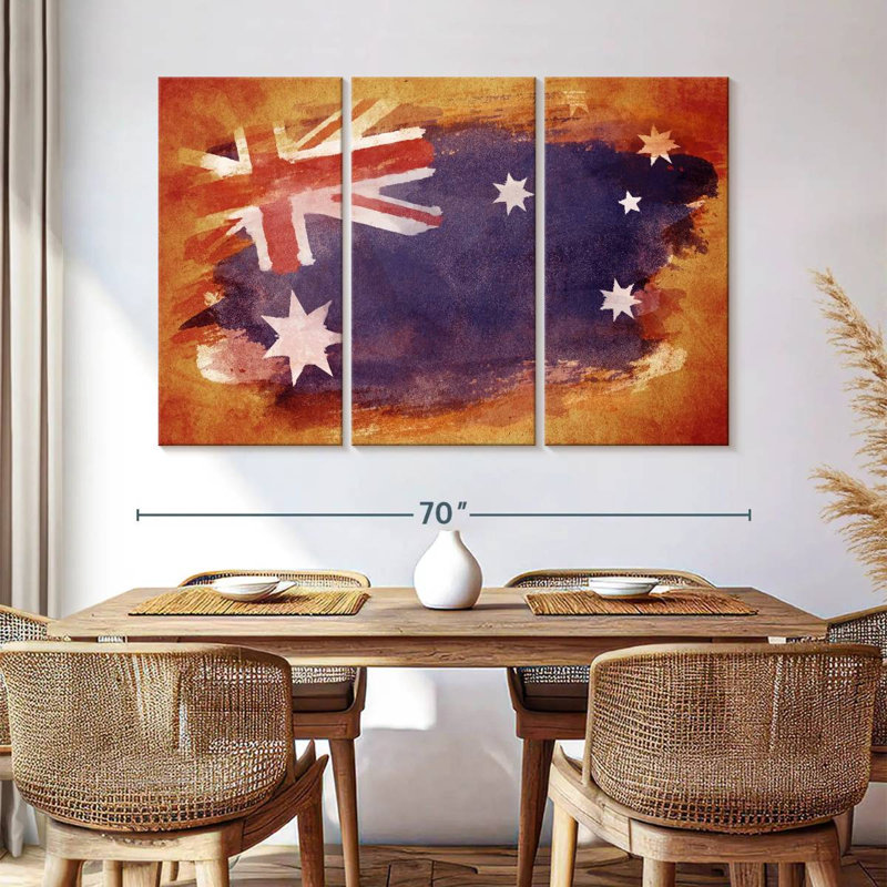Drapeau de l'Australie, grunge, H 42 po x l 65 po
