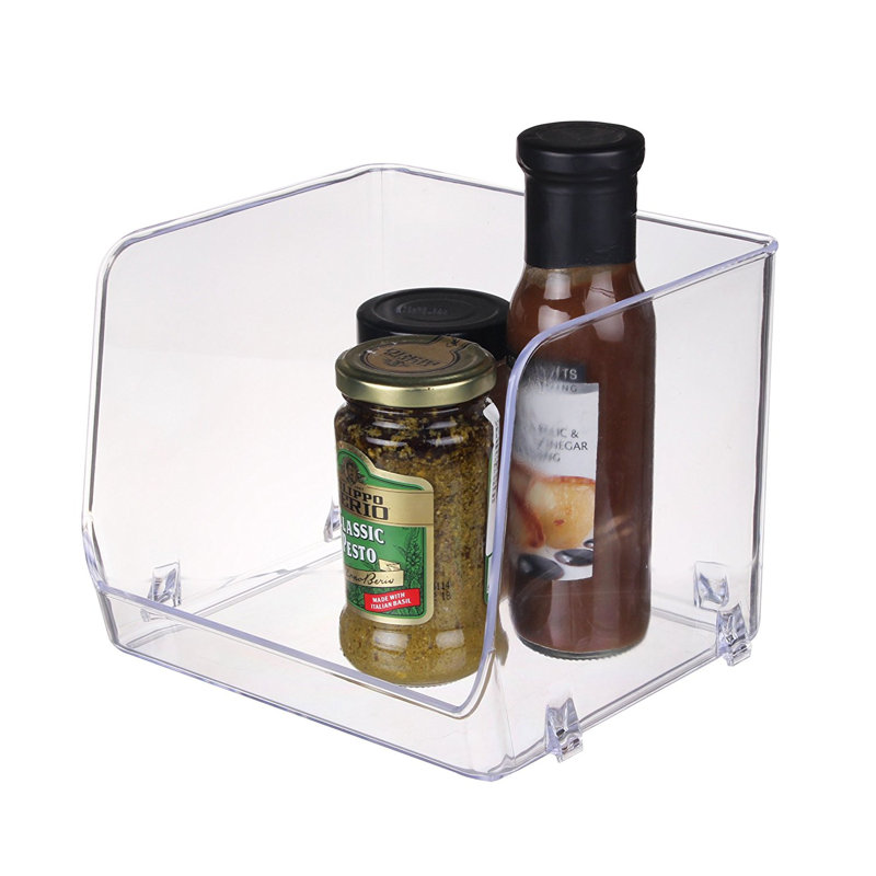 Plateau de rangement pour réfrigérateur empilable ouvert avant réfrigérateur