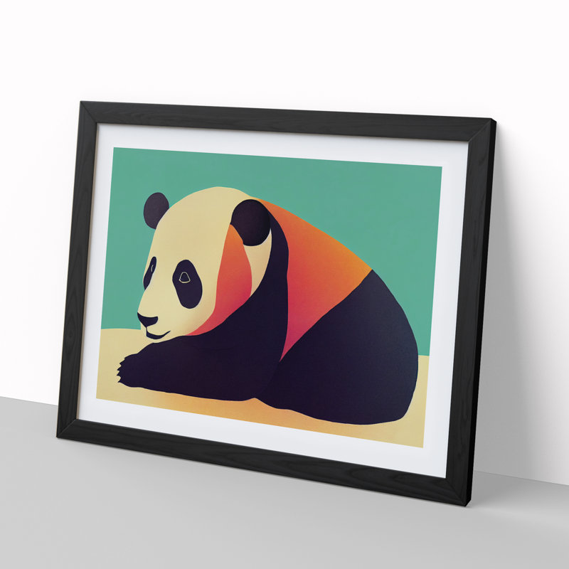 Abstract Panda Vol.2 - Framed Print, Black, 46cm H x 64cm W x 2cm D