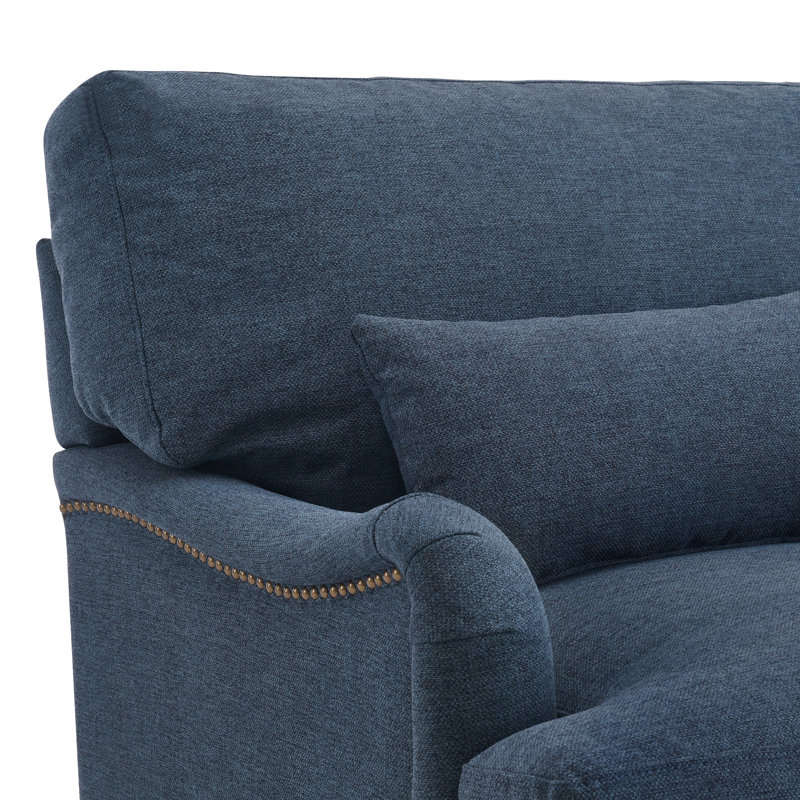 Chaises d'appoint rembourrées avec garniture cloutée Charney, Bleu très foncé