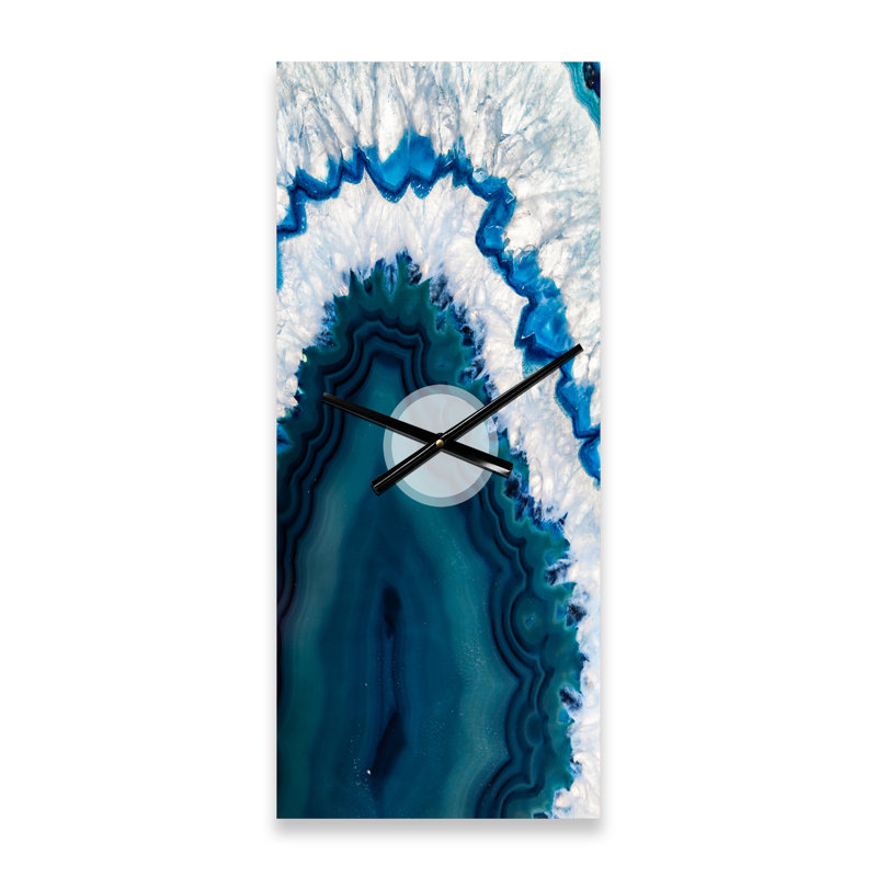 Blue Brazilian Geode - Modern Wall Clock, Small