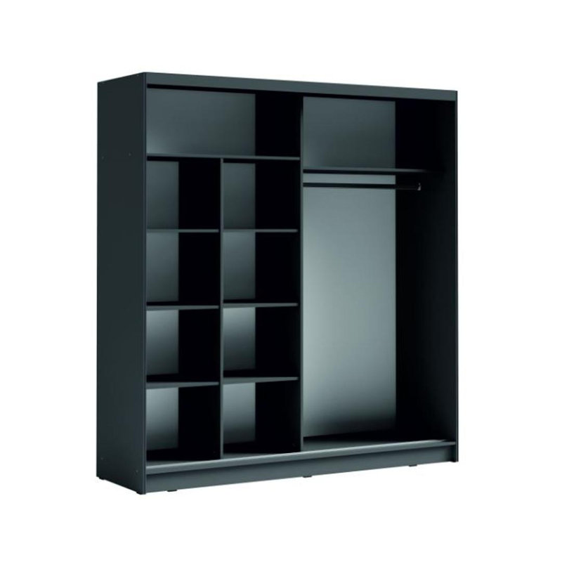 Bergamo 2 Door Manufactured Wood Wardrobe, Graphite