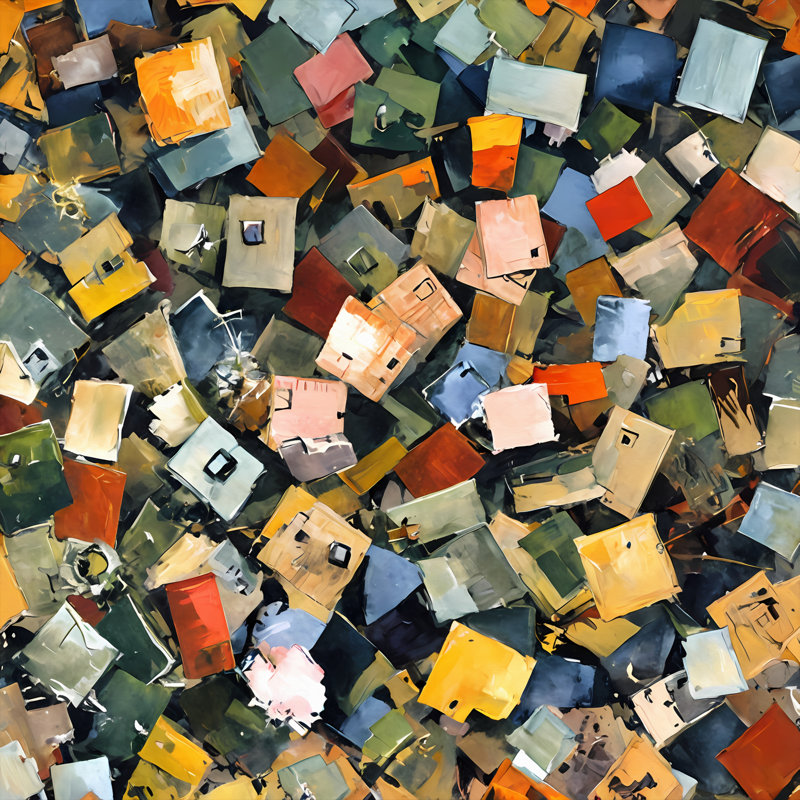 Rooftops, 48" H x 48" W