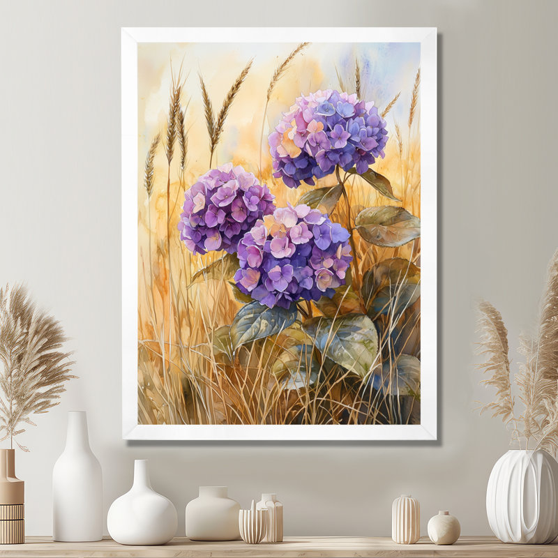 Heitmann - Floral Wall Decor, H 32 po x l 16 po, Reproduction encadrée d'une seule photo, Blanc
