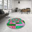 Tapis vert mer/rose à motifs-2100738711