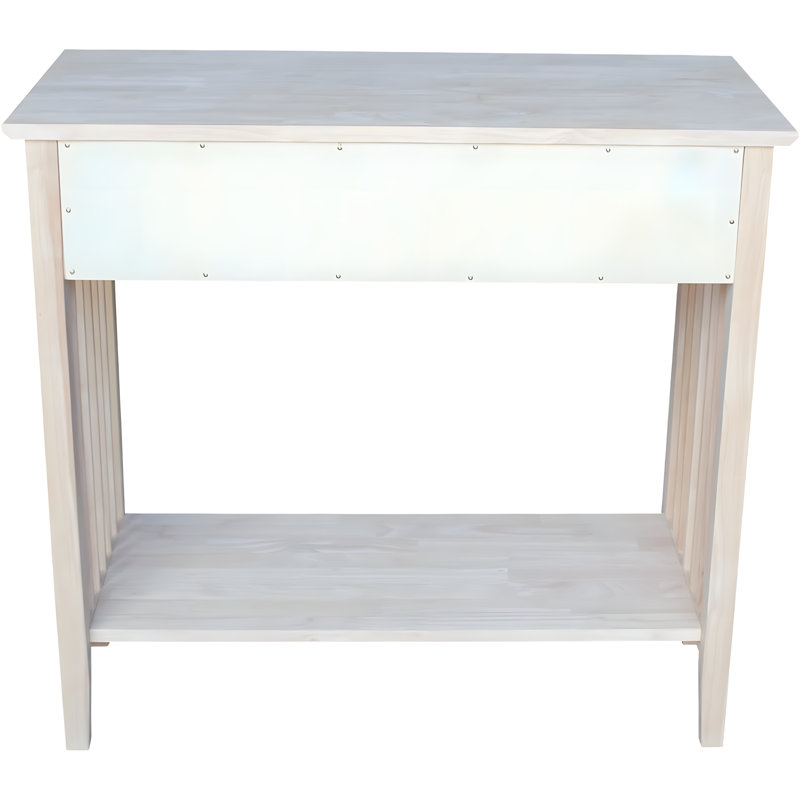 Solid  Server Table With 2 Drawers And Shelf, Unfinished Console Table For Residential Use, Ready To Assemble