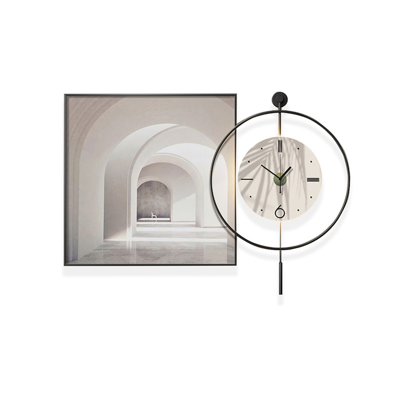 Horloges murales abstraites gris clair, 31.5"*31.5", B