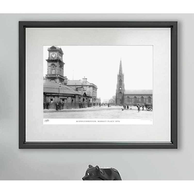 Middlesbrough, Market Place 1896 - Single Picture Frame Print, 28cm H x 36cm W x 2.3cm D