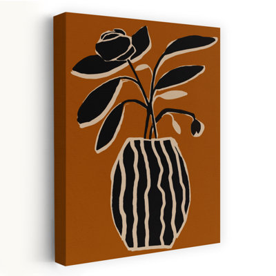 Art contemporain abstrait fleur de rose minimaliste