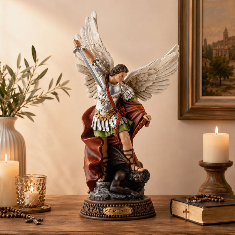 Décoration de statue en résine 12 pouces St Michael the Archangel
