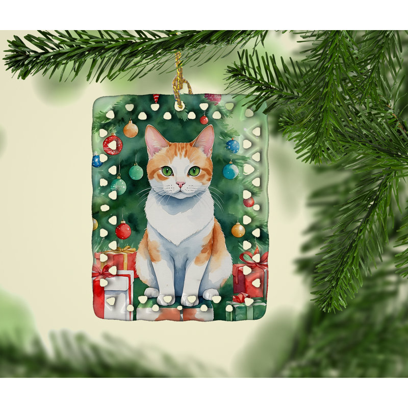 Ornement en porcelaine japonaise, Chat Bobtail japonais