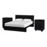 Woodbine 3-Piece Bedroom Set, Black - Queen Bed, Two 3-Drawer Nightstands