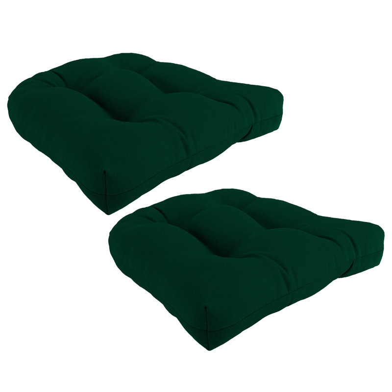 19" x 19" Outdoor Wicker Seat Cushion, Forest Green