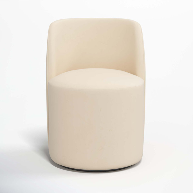 Begonia Swivel Dining Chair, Classic Pearl Performance Velvet