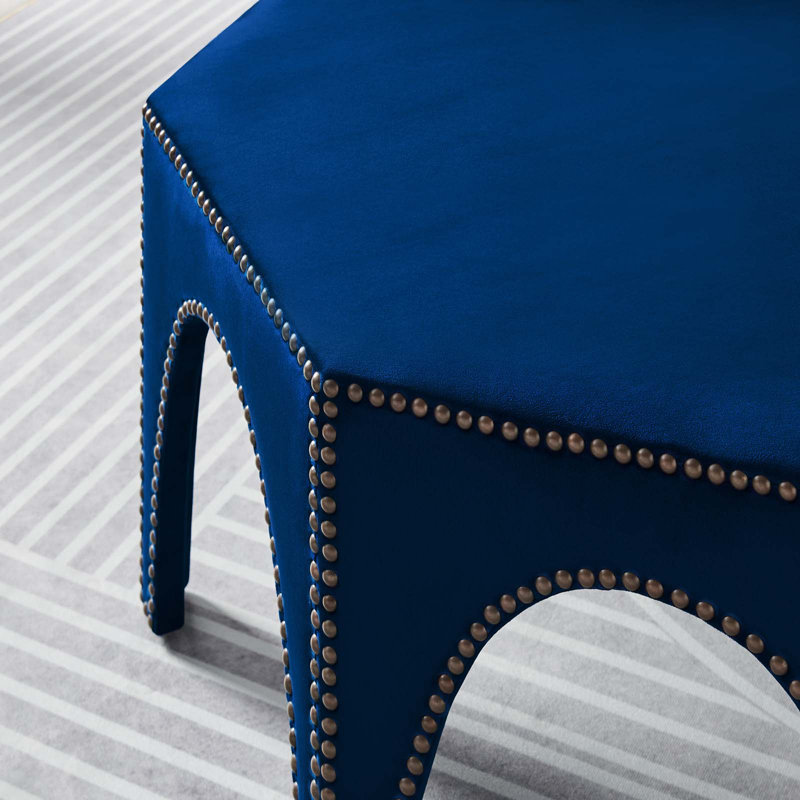 Modway Victory Performance Velvet Ottoman, Navy Velvet