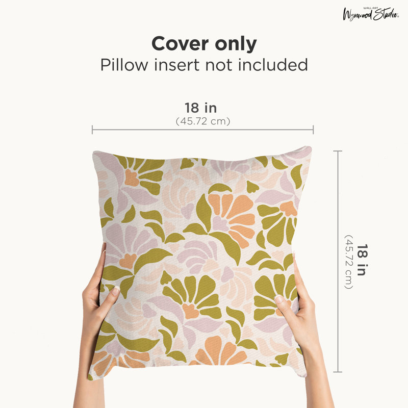 Housse de coussin floral en polyester