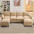 6-Piece 101'' Upholstered U-Shape Sectional-163928667