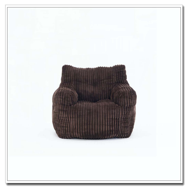 Fauteuil à billes en velours côtelé, Brun