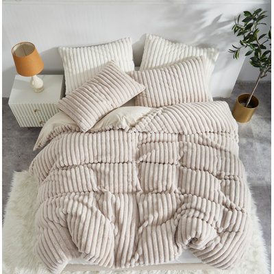  Ensemble de housse de couette rayé moelleux 3 pièces Nayoroom