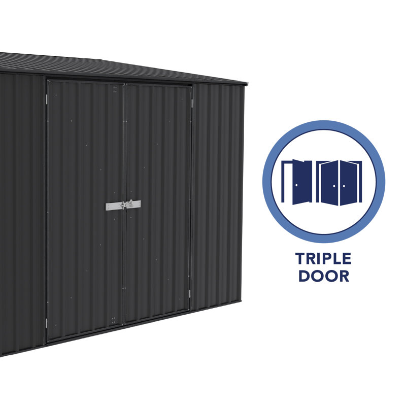Durango 10' x 5' Gray Metal Bike Shed with Double Doors