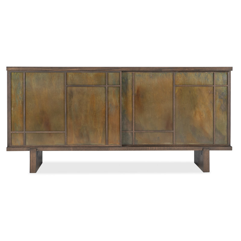 Dark Oak and Copper Sliding Door Sideboard