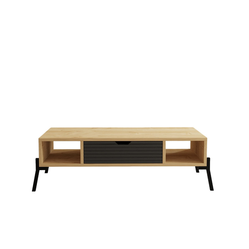 Table basse avec rangement Flara, Brun / gris