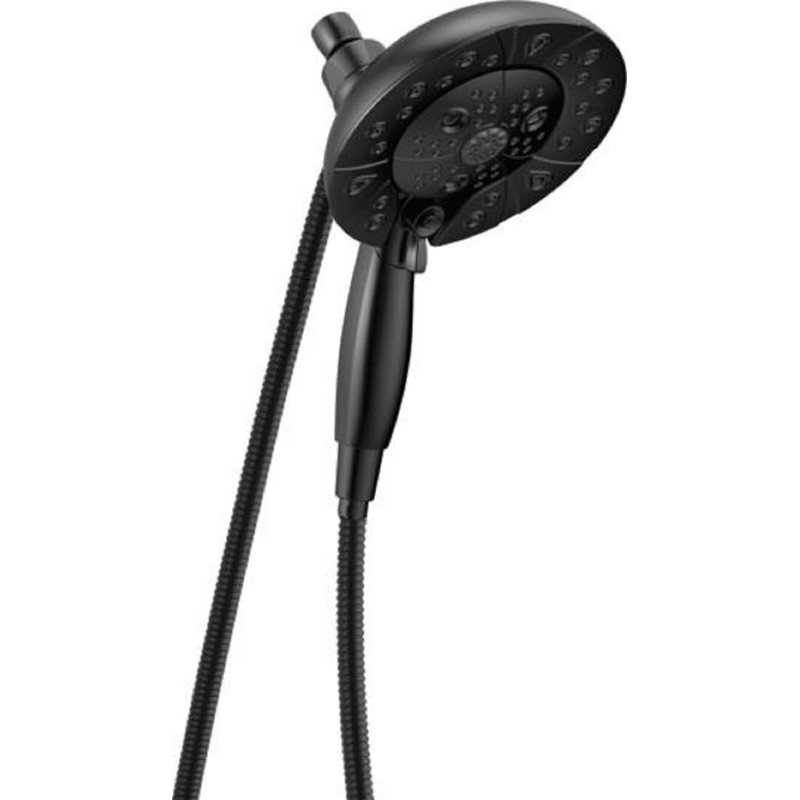 Universal Showering Components Fixed Shower Head with H2Okinetic Technology, Matte Black