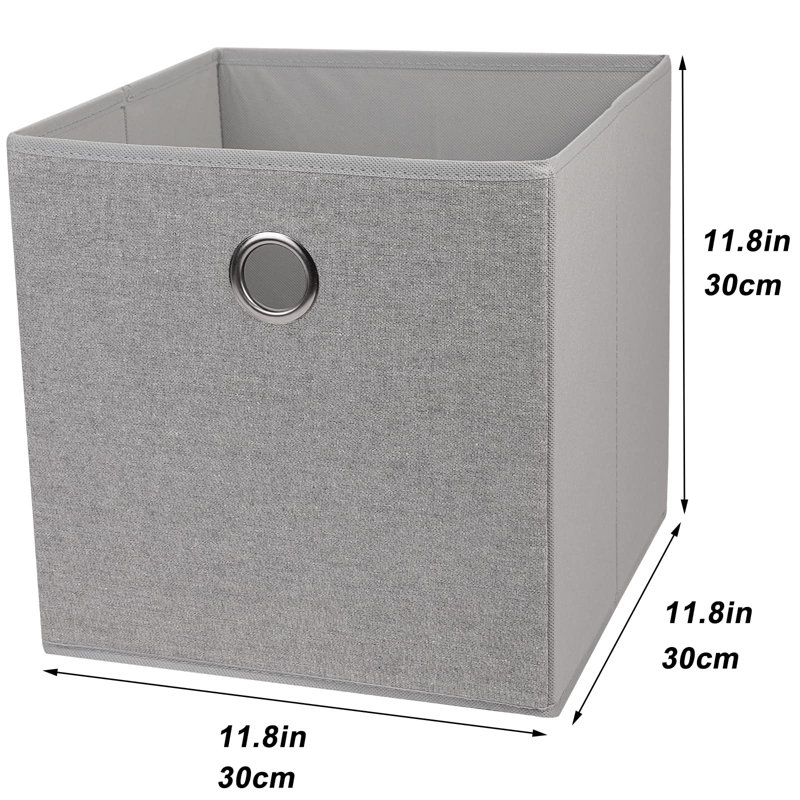 Ebern Designs Cardboard Decorative Bin, Grey
