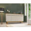 Yonkers 63" Mid-Century Modern Sideboard with 4 Shelves in Off White and Natural-1212492832