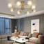 Lustre moderne 29,9 "en or 6 lumières, ampoules E26 incluses-1699909464