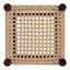 Tabouret d'appoint de patio intérieur / extérieur en bois de teck fabriqué à la main et en rotin synthétique sans dossier 15,75 po Columnar Coastal, brun clair et brun foncé