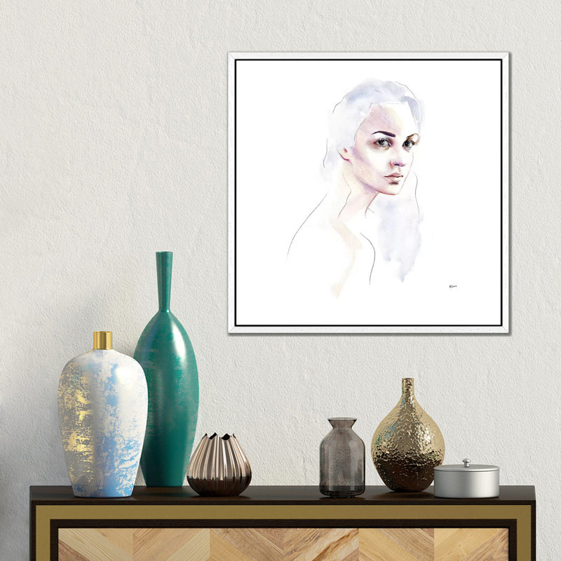 Cloud Hair by Heart Of Lily - Gallery-Wrapped Canvas Giclée on Canvas, 45.72 cm H x 45.72 cm W, White Floater Framed