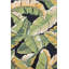 Tapis tissé noir à motif de feuilles lavables-119155650