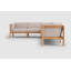 Canapé modulaire d'extérieur en teck Haven avec coussins Sunbrella en pierre grise-66452853-128797538
