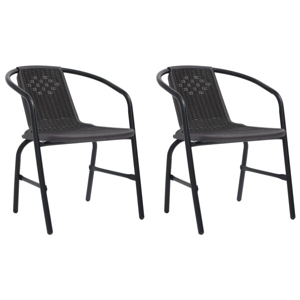 Bayou Breeze Rattan Dining Chairs Stack Chair Plastic Rattan and Steel ...